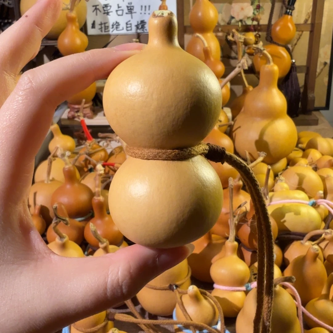 开***心可爱天然葫芦手把摆件