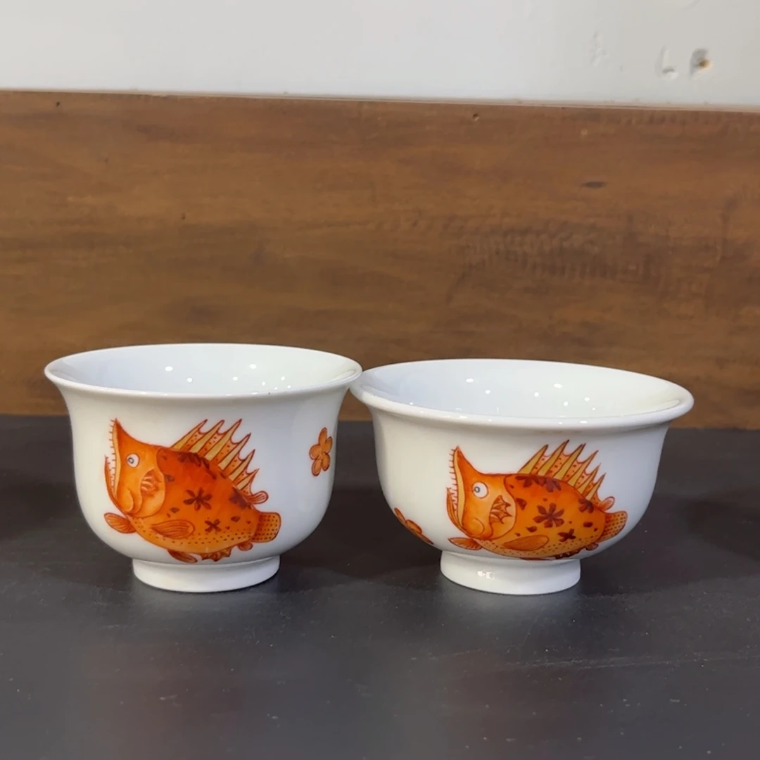 99元一只矾红桃花鳜鱼杯