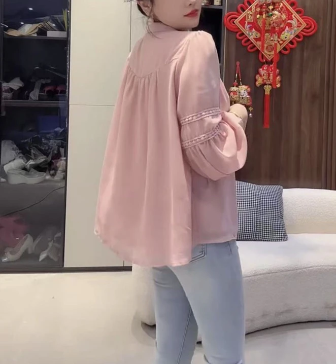 时尚宽松长袖衬衫女显瘦百搭防晒上衣