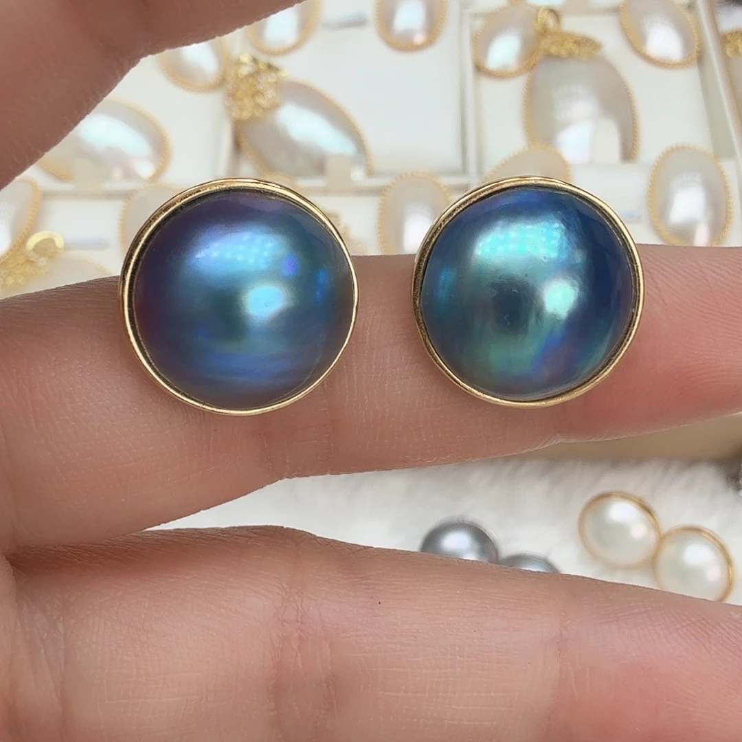未镶嵌拼合珍珠（马贝珠）耳饰