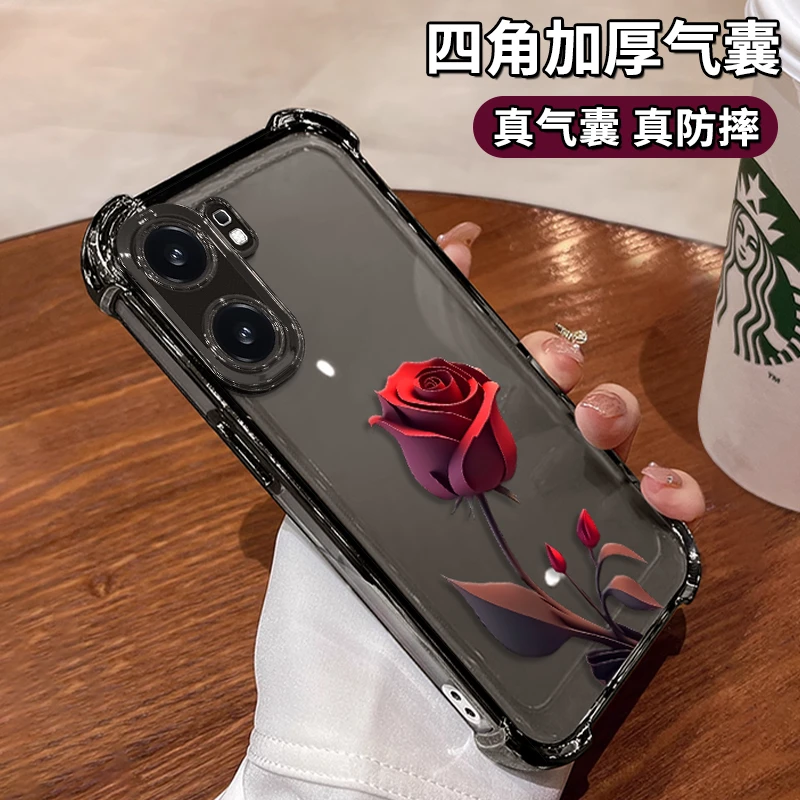 适用于VIVOIQOONEO9一支玫瑰电镀防摔壳女款创意全包保护套