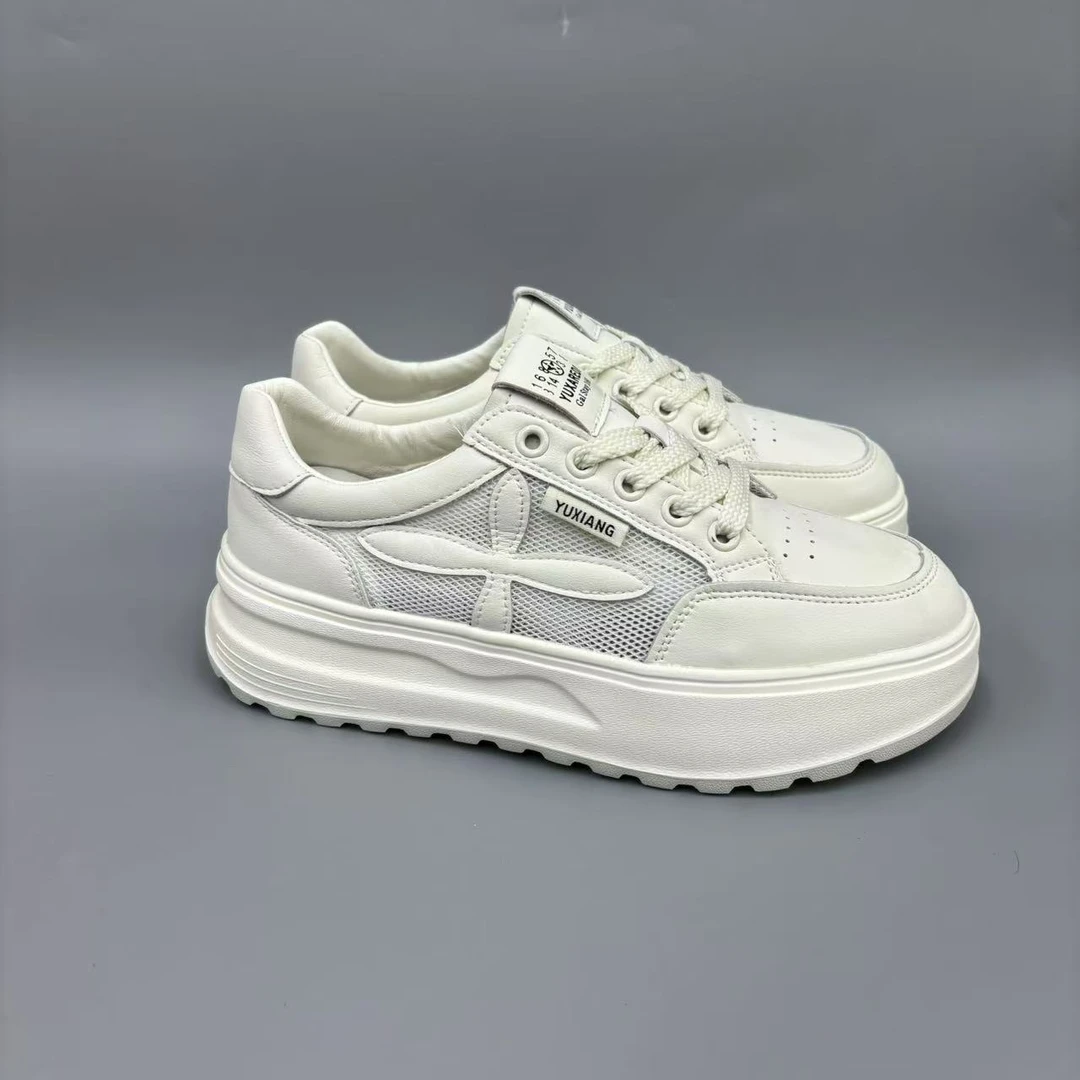 2025夏季新款ins透气小白鞋女镂空休闲板鞋厚底百搭松糕鞋2580