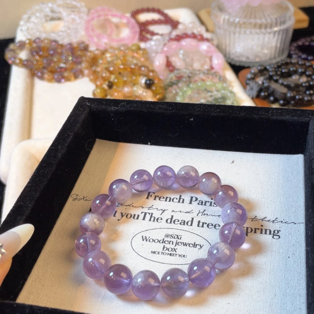 紫晶手链未镶嵌紫兔毛