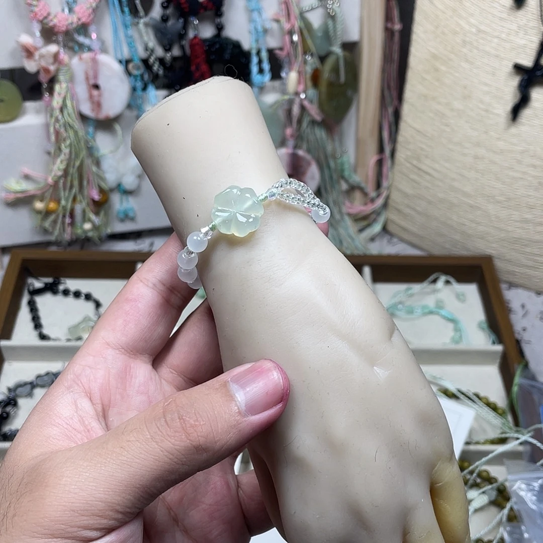 蛇纹石玉合金颈饰