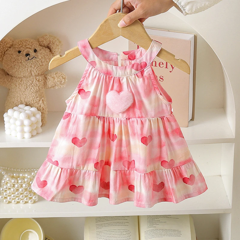 HD婴儿夏装三角哈衣裙子爱心包屁裙纯棉甜美女宝宝衣服ZPX5247