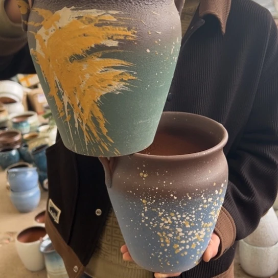 紫砂花盆高21口19————