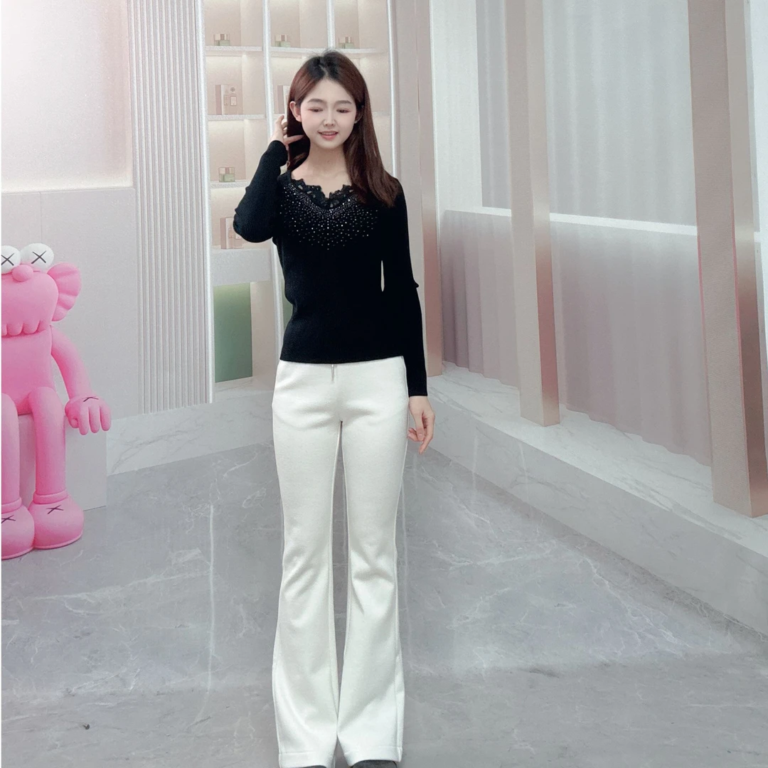 冬季加绒修身微喇休闲裤4254369536