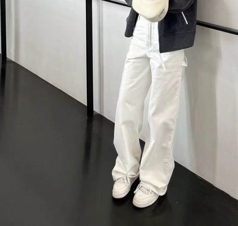 白色工装牛仔裤 深圳南油 高品低价 断码出清 no退no换