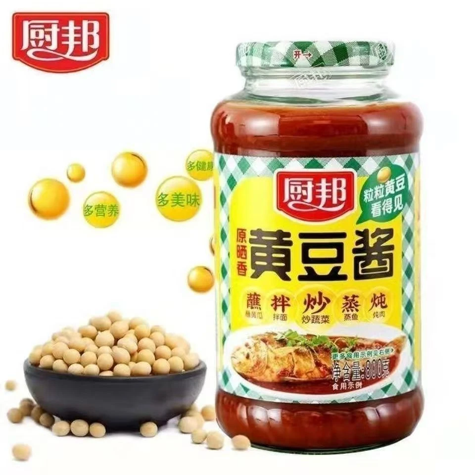 厨邦原晒香黄豆酱800g炒菜拌面凉拌下饭纯天然调味酱家用必备