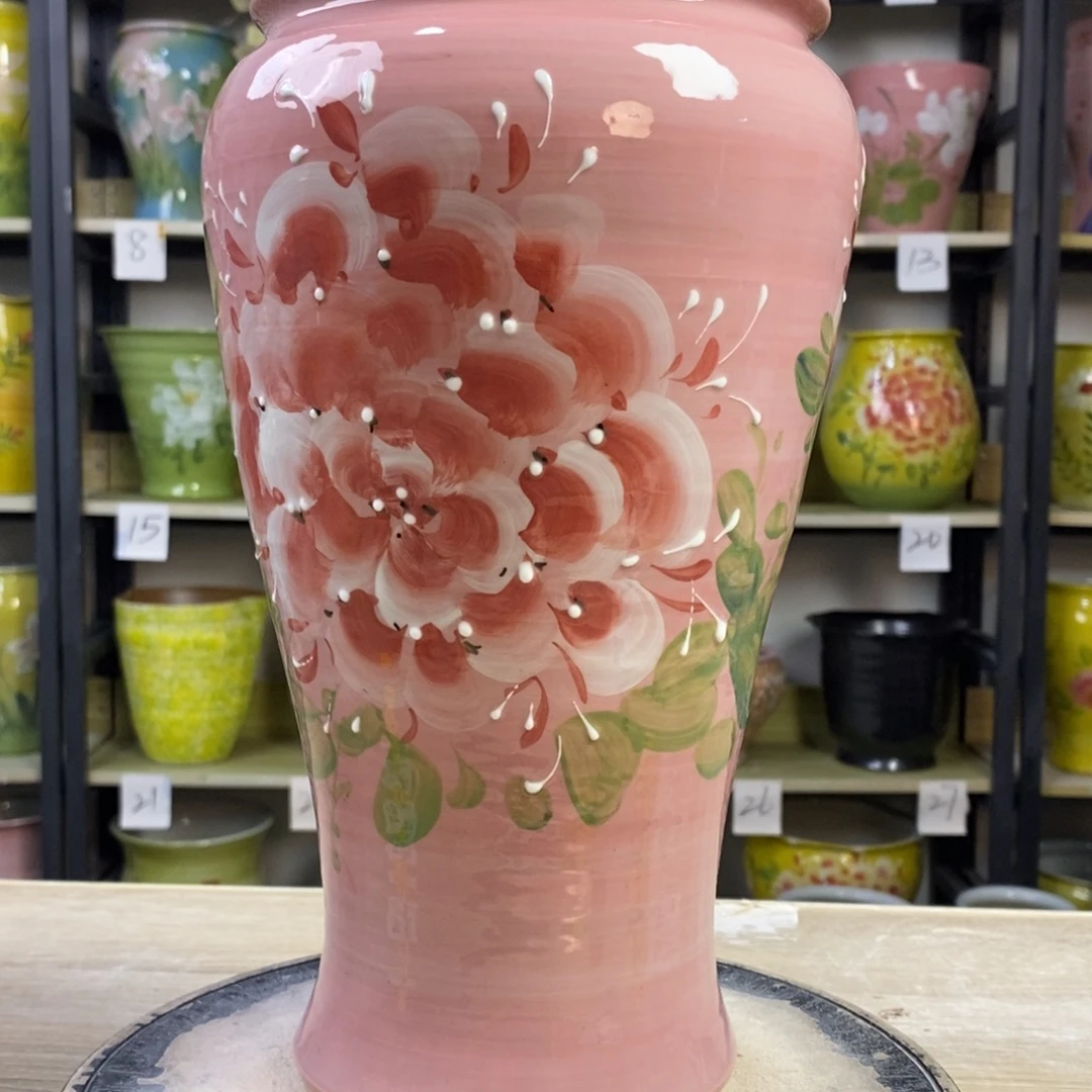 景德镇手工手绘陶瓷花盆