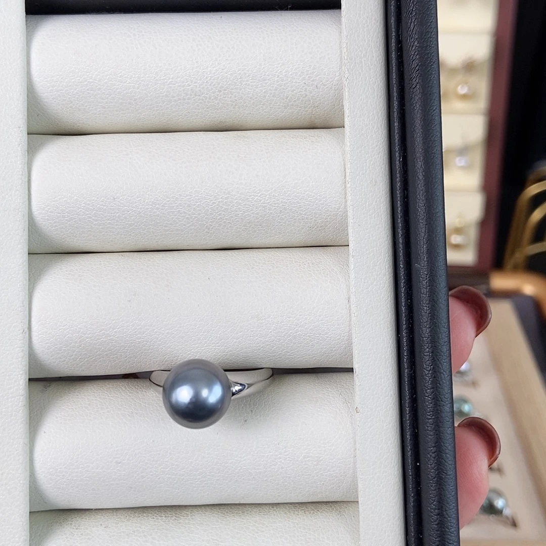 海水珍珠戒圈银S925镶嵌