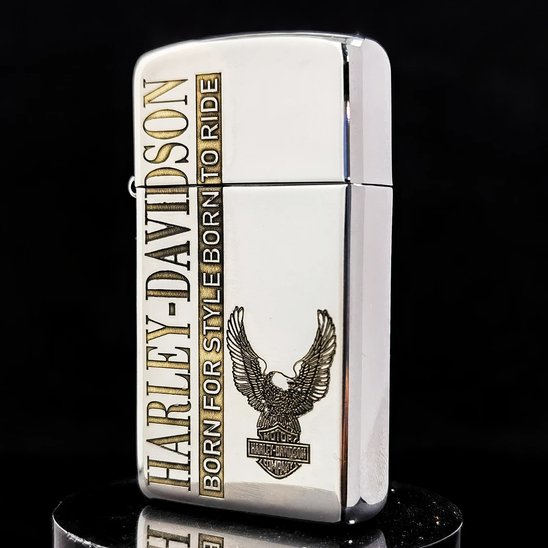 ZIPPO打火机正品/纤巧盔甲哈雷鹰金冰双色【凯亚】DYJ1