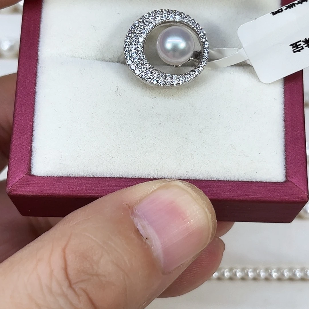 银S925镶嵌颈饰淡水珍珠