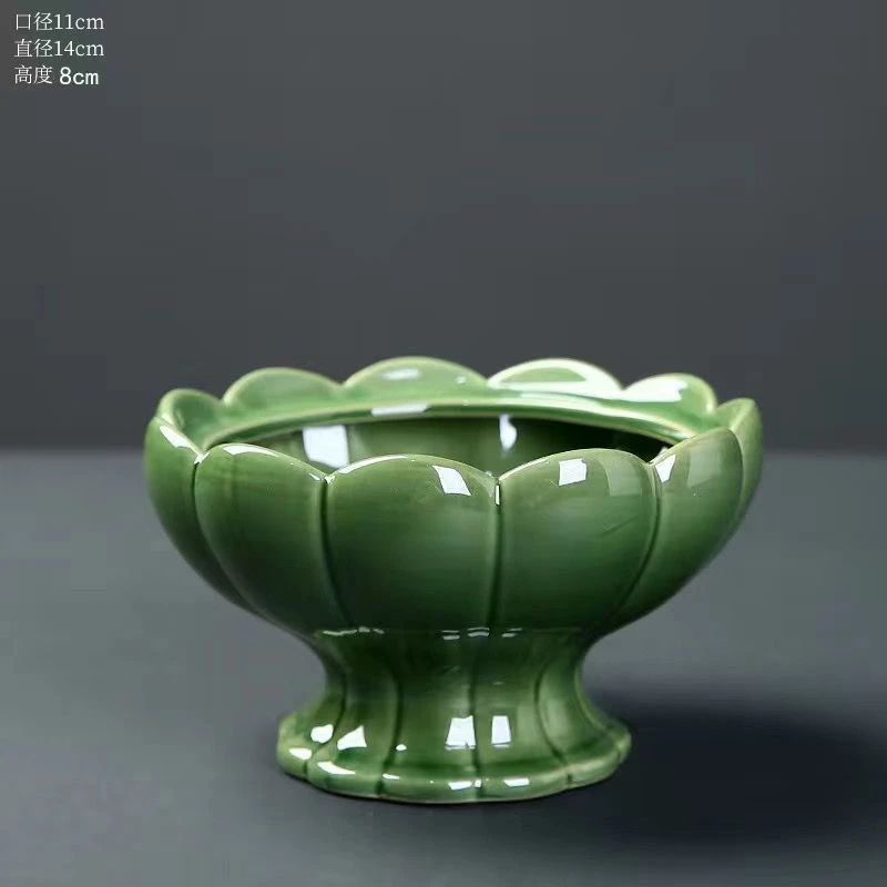 无孔莲花花盆碗苔藓球专用盆