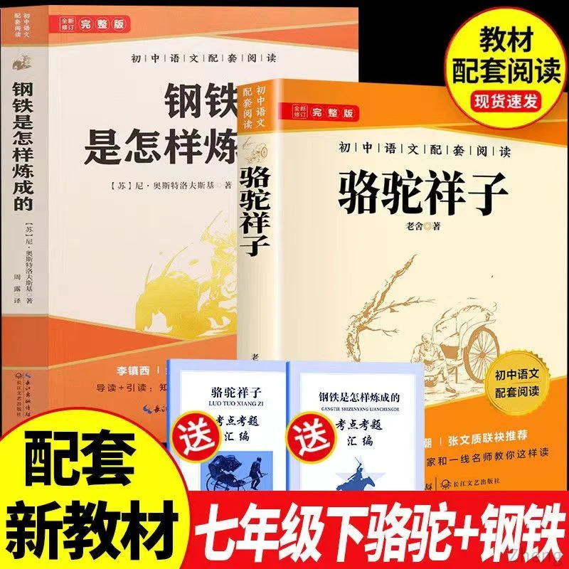 钢铁是怎样炼成的骆驼祥子赠考点手册七年级下配套名著阅读