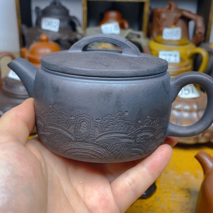 丈***娘茶壶紫砂紫砂壶铁血红砂汉瓦200cc内壁表层干裂纹