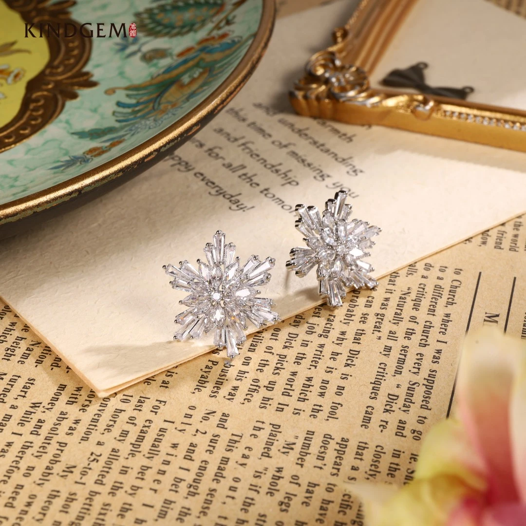 铜合金合成锆石耳饰 BQ14XKKC-28318时尚轻奢百搭气质耳环