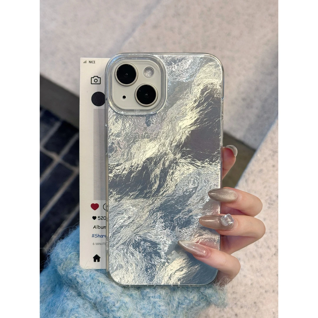 高级银色适用华为mate60苹果oppo小米15/14/13pro防摔vivo手机壳