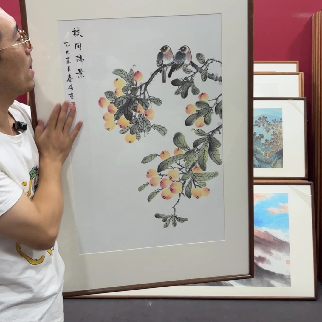 国画带框绘画90/60尺寸