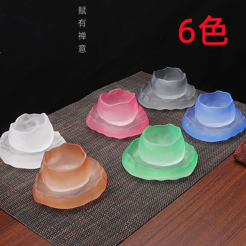 日式琉璃上神杯水晶玻璃墨池砚台家用文房四宝轻奢磨砂多色墨碟