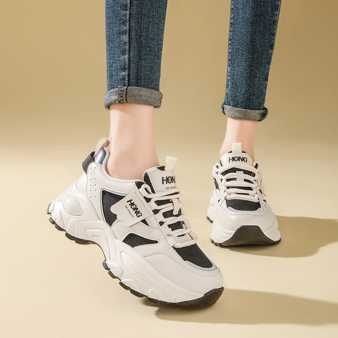 玛古芭夏季女士透气老爹鞋女款增高百搭运动鞋子女款爆款2025新款