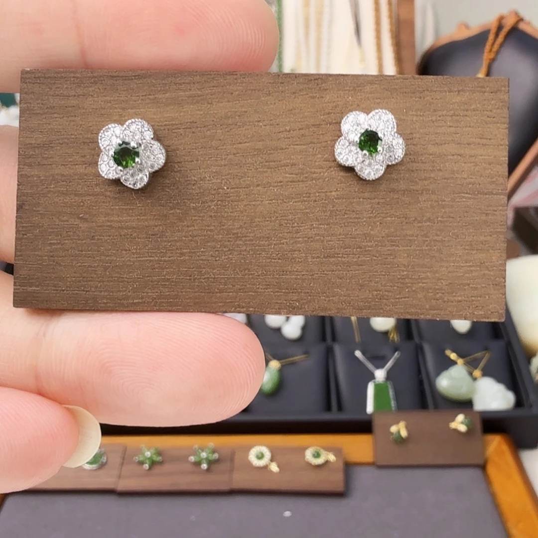 和田玉（碧玉）银S925镶嵌颈饰