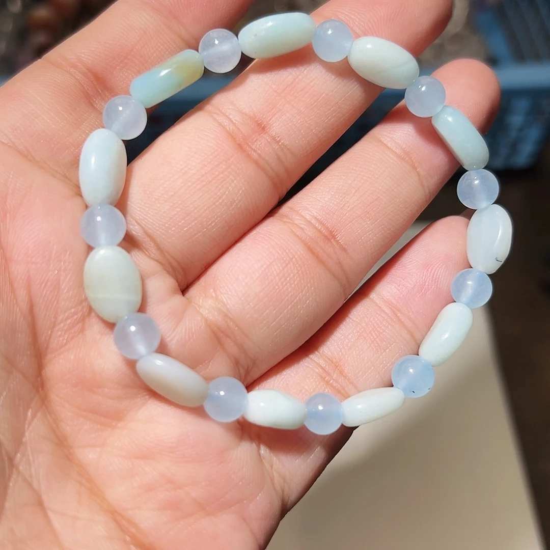 水晶手链未镶嵌天河石原石手链