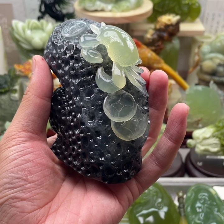 蛇纹石玉未镶嵌四大名玉手把