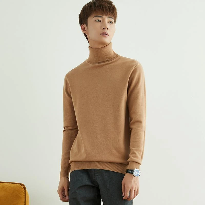 秋冬新款轻奢质感气质羊绒衫男士软糯亲肤锁温保暖高领针织打底衫
