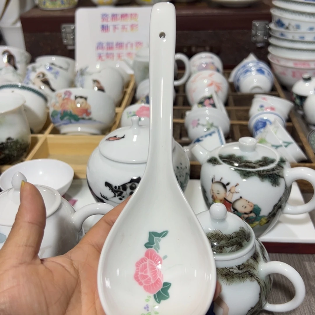 醴陵瓷直播供货基地手绘23厘米