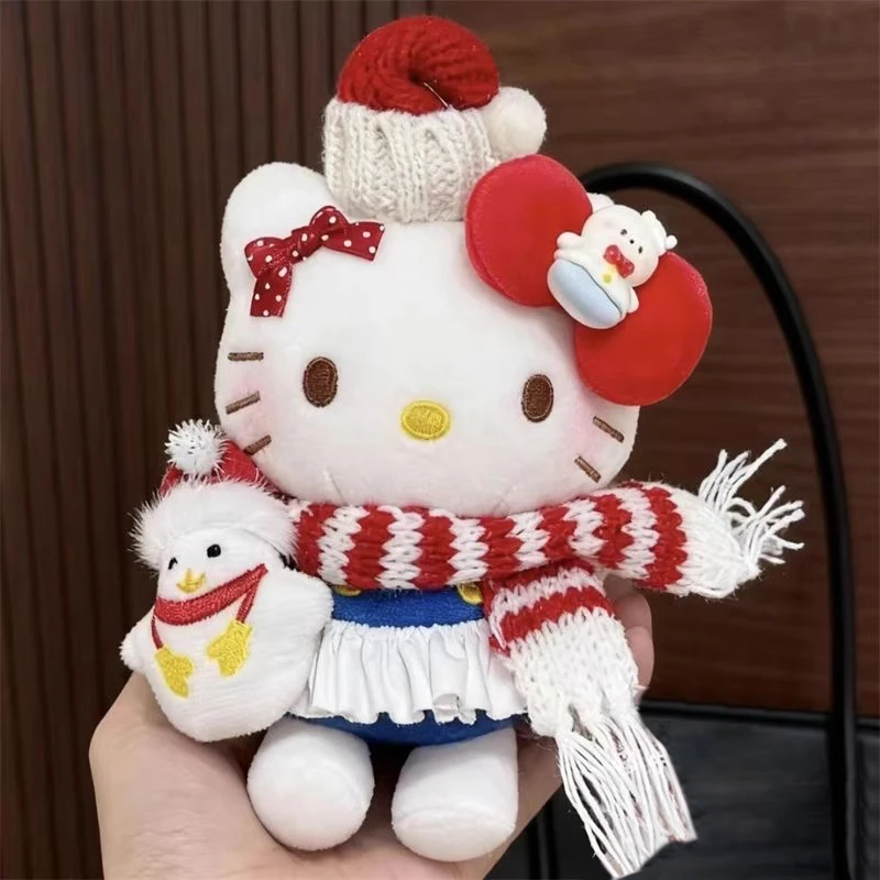 可爱圣诞kt挂件雪人围巾毛绒公仔玩偶少女心包包挂饰钥匙扣礼物