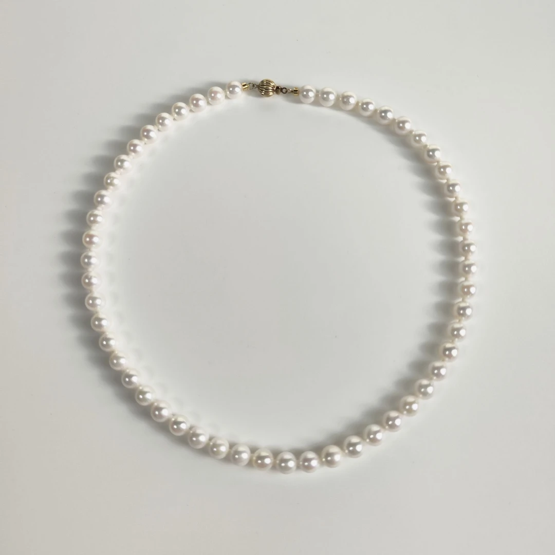 【海水AKOYA项链7.5-8mm】14K金扣（带真科研大证） X707