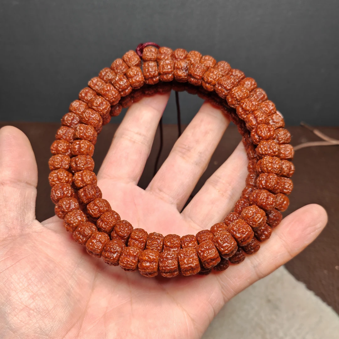 原生态老树王小金刚菩提脖挂原皮未打底高密沉水国工干磨金刚菩提