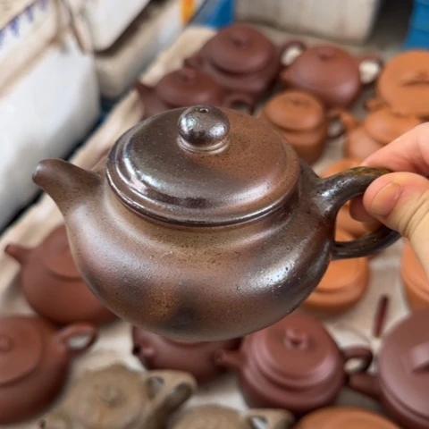 茶壶紫砂M*柴烧壶紫泥料250cc