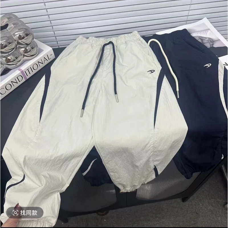 【纯棉】儿童拼色男女童长裤2025夏季新款韩版时尚百搭中大童裤子潮