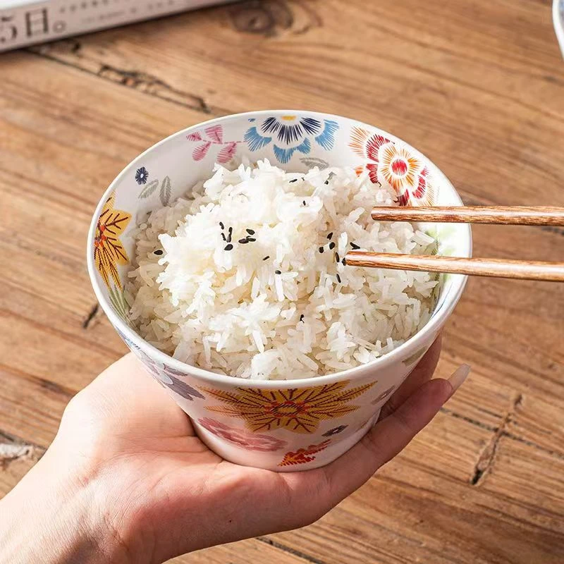 锦绣江南斗笠碗陶瓷饭碗5寸面碗家用2024餐具个人新款网红高颜值