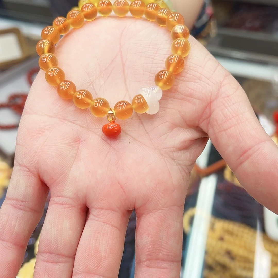 玛瑙/玉髓未镶嵌手链溏心玛瑙柿子