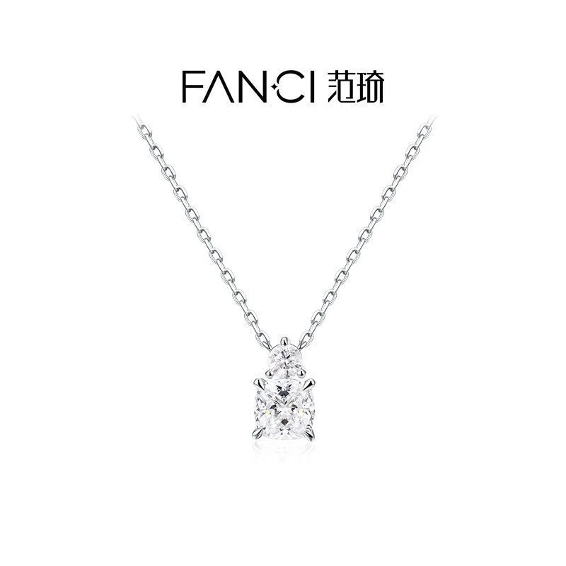 FANCI/范琦 坠链均925银 人鱼泪珠项链镶嵌吊坠时尚简约锁骨链