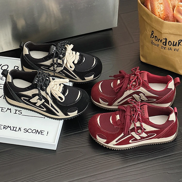 厚底德训鞋女2025秋冬季新款ins潮百搭洋气超火轻便百搭阿甘鞋252