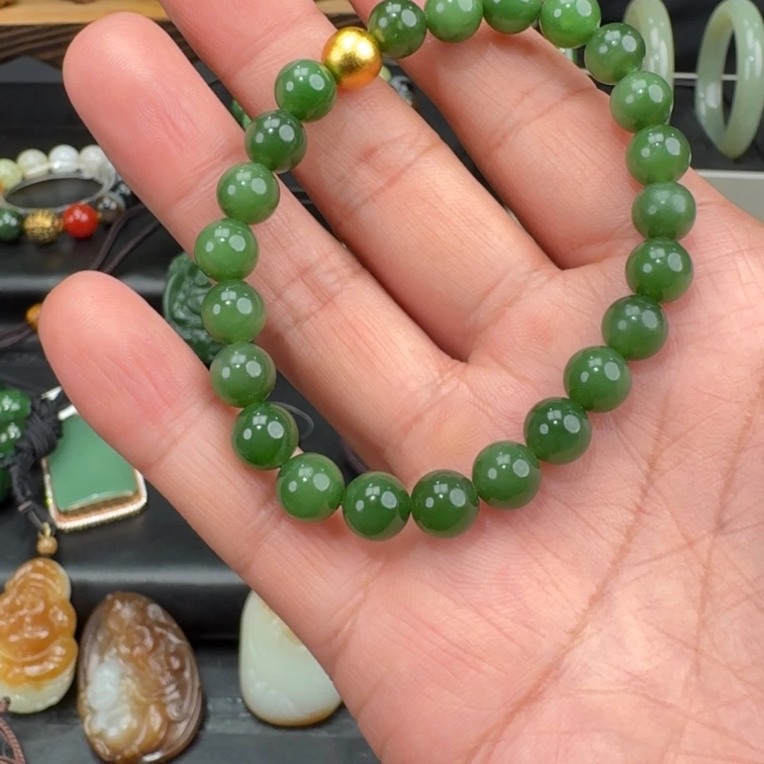 尘***缘和田玉未镶嵌手链