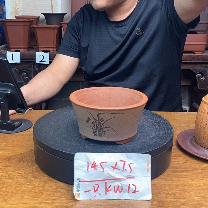 紫砂花盆货号一只KW12