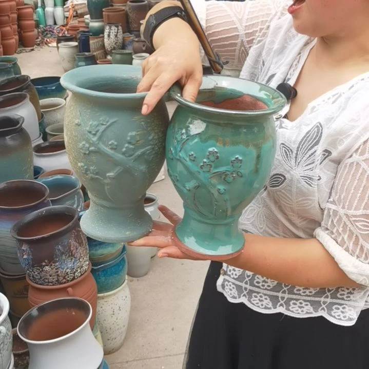 口16高23瑕疵两个盆子