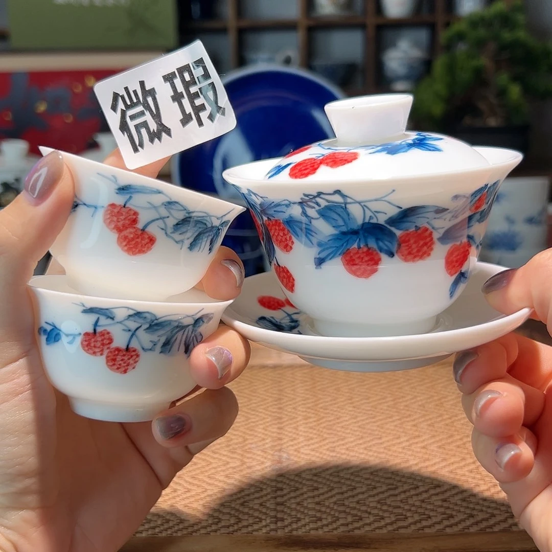 【闪购商品】微瑕 手绘 盖碗