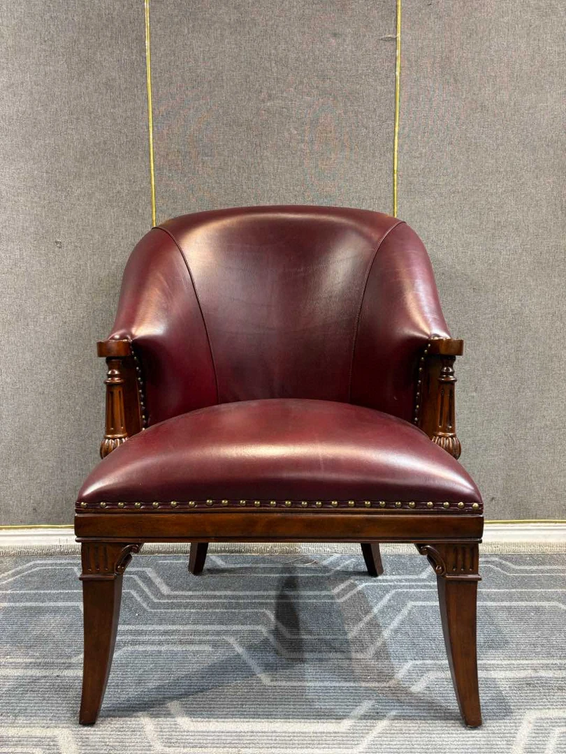 XXY309休闲椅690*710*980坐高500 美式 真皮雕花11