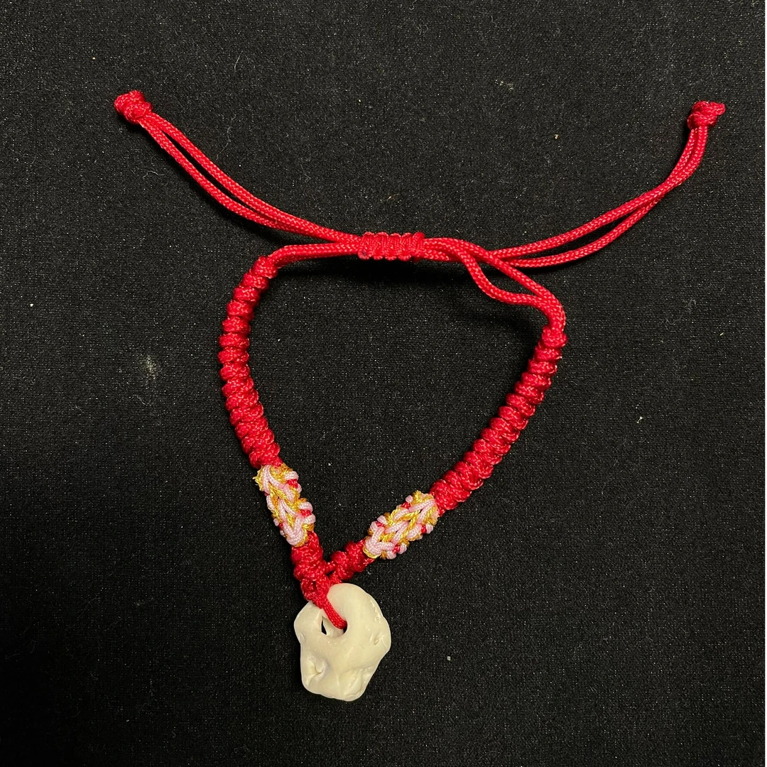 天然原生态生猪惊骨打磨宝宝手链手工编绳diy婴儿防惊吓手链儿童