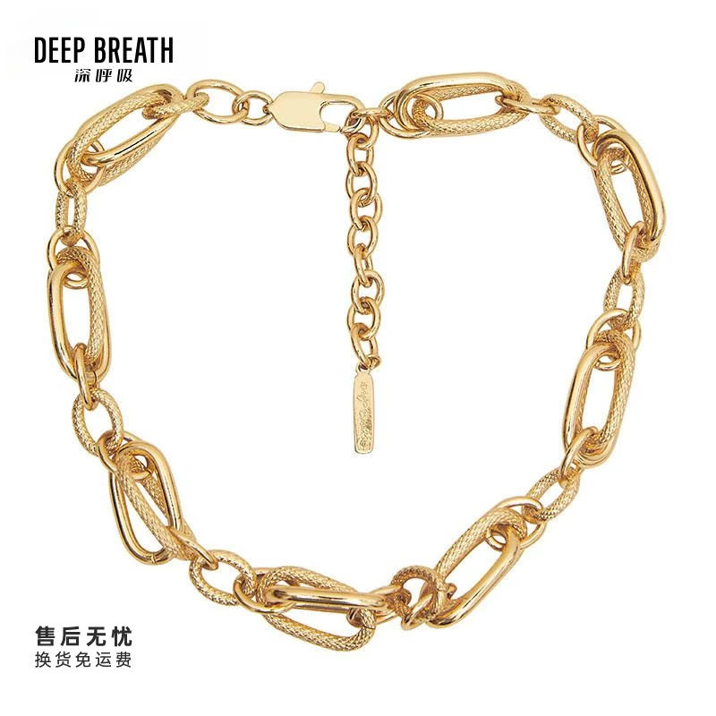 铜项链 DEEP BREATH深呼吸配饰新款个性环圈锁骨项链女A900167