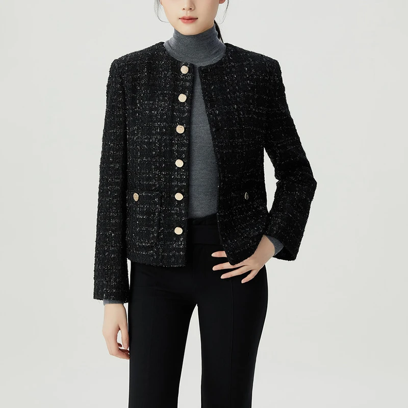 【商场同款】2025秋冬新款百搭时尚圆领小香风外套5400847