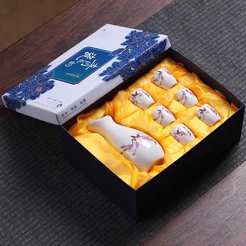 A 162(礼盒装)陶瓷酒具套装礼盒装白酒杯一壶六杯壶分酒器酒壶