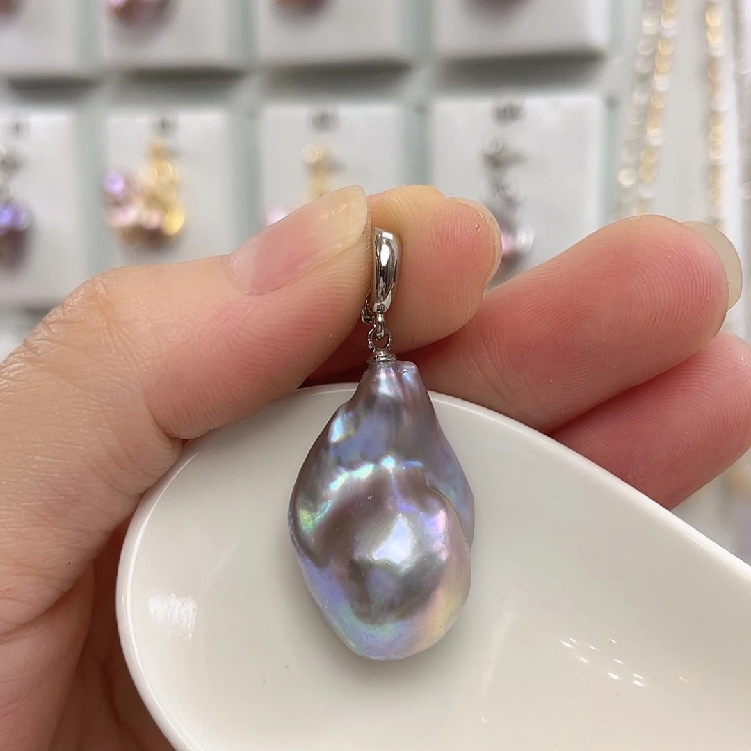淡水珍珠银S925镶嵌颈饰