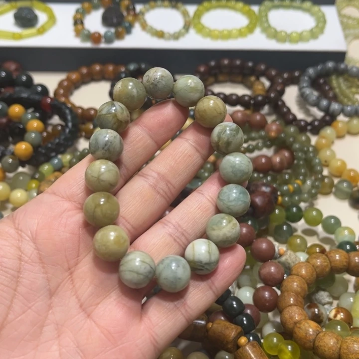 蛇纹石玉未镶嵌手链卡14